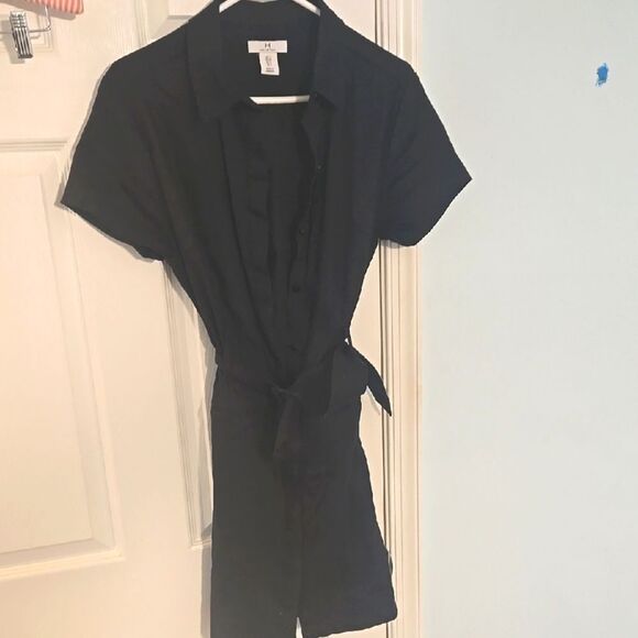 H by Halston Black Wrap Tie Front Mini Dress - Picture 1 of 3